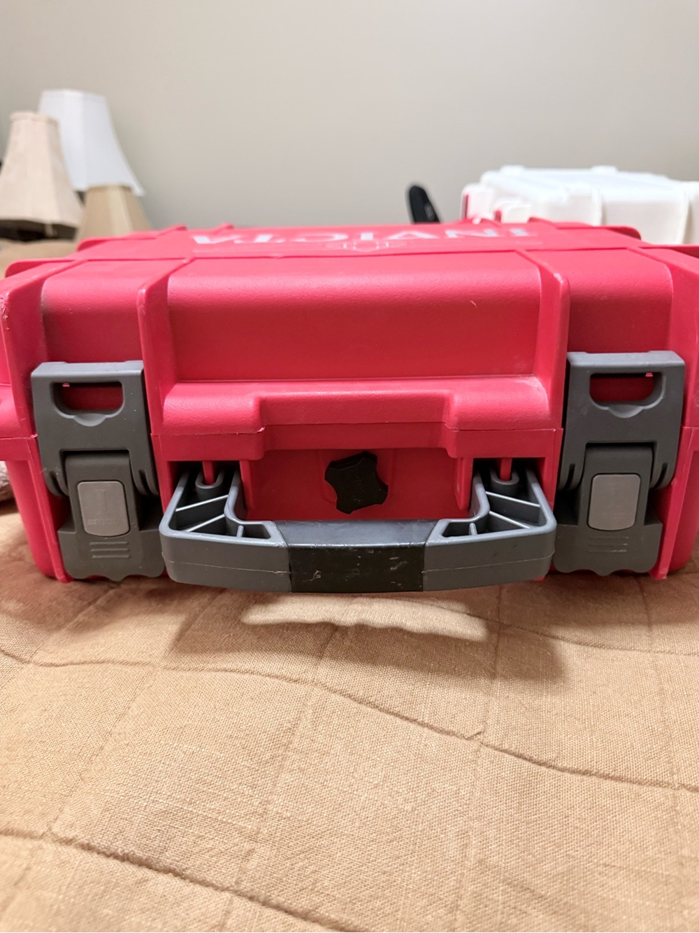 Red Portable Invicta Case with Gray Handle